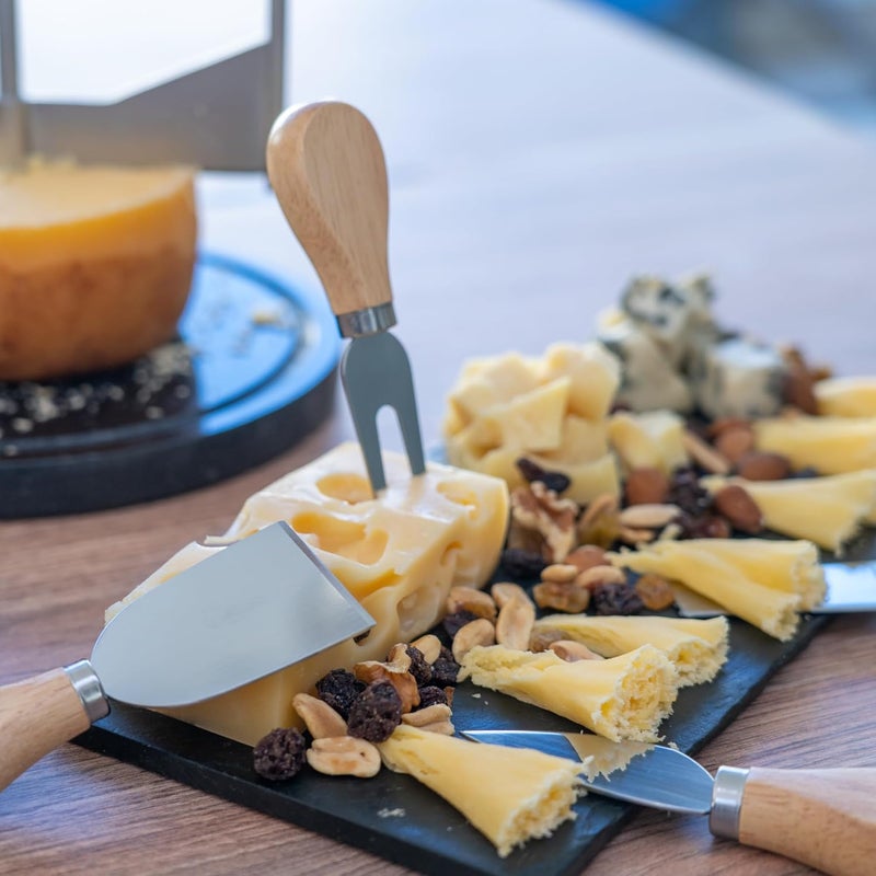 Drovier Cheese Curler Marble and steel + Cheese Knife Set - Cheese Shaver - Cheese Wheel Curler - Girolle Cheese Shaver - Tete de Moine Cheese Curler- Girolle - Spiral Cheese Shaver - Cheese flower Cutter - Image 5